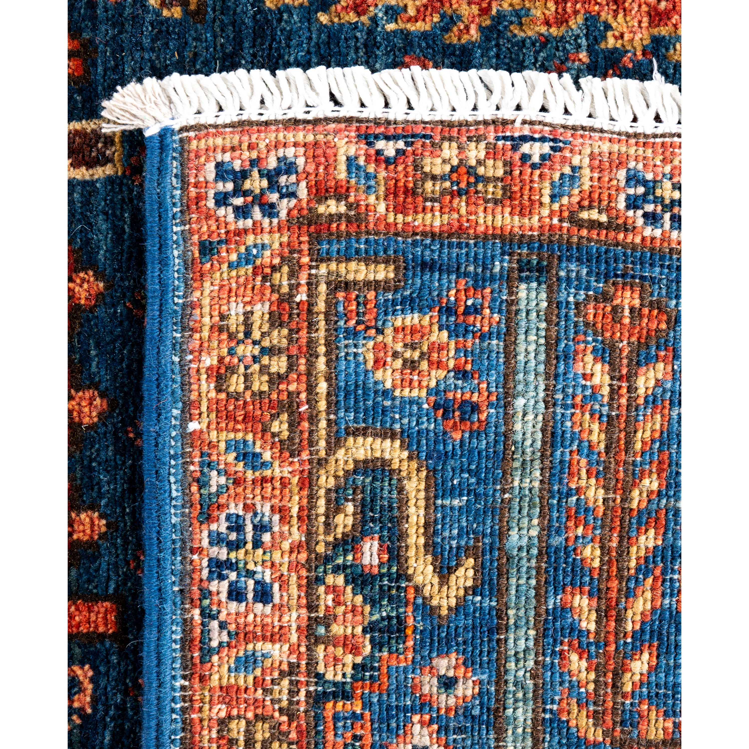 Blue Traditional Serapi Wool Rug - 2'9" x 9'10"