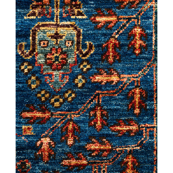 Blue Traditional Serapi Wool Rug - 2'9" x 9'10"