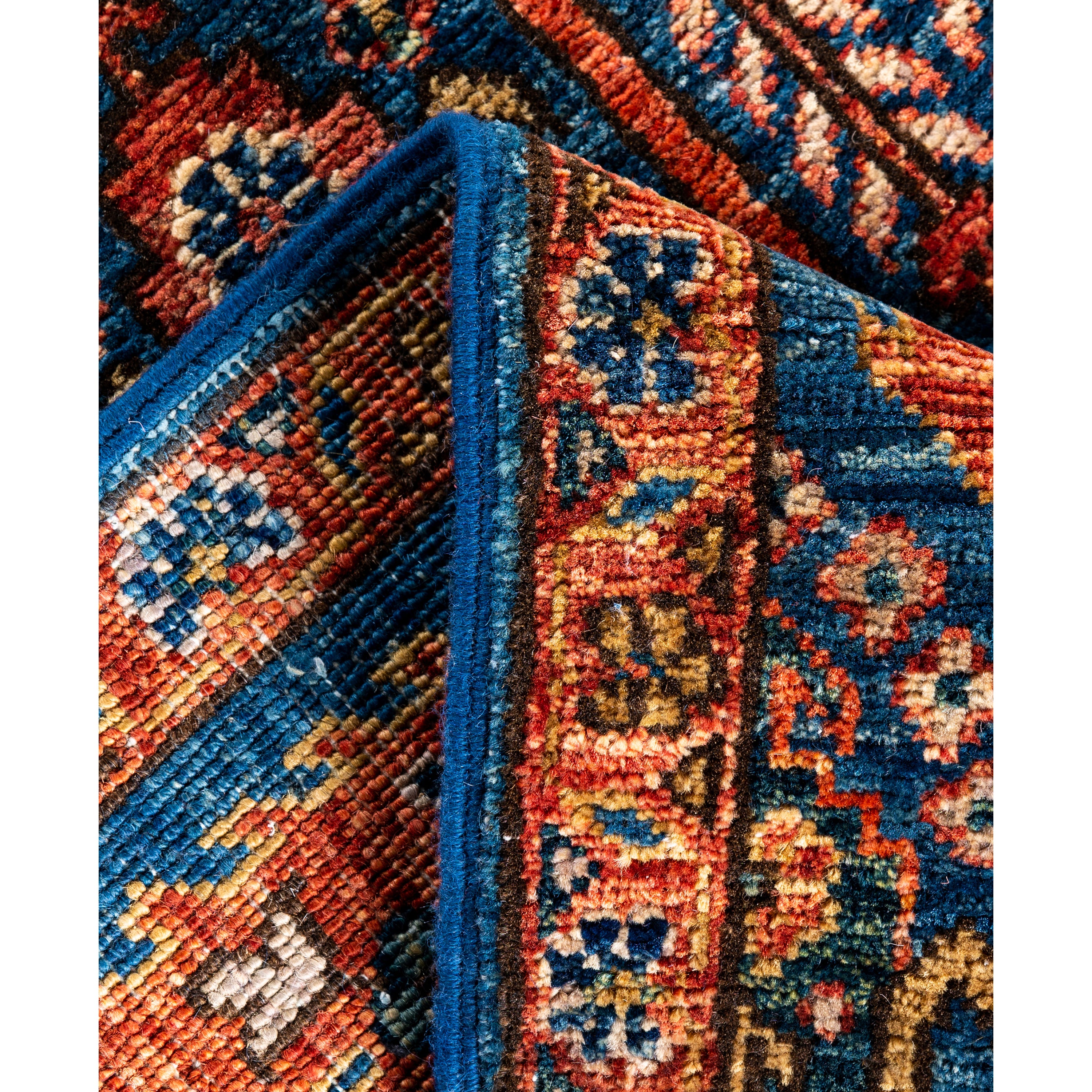 Blue Traditional Serapi Wool Rug - 2'9" x 9'10"