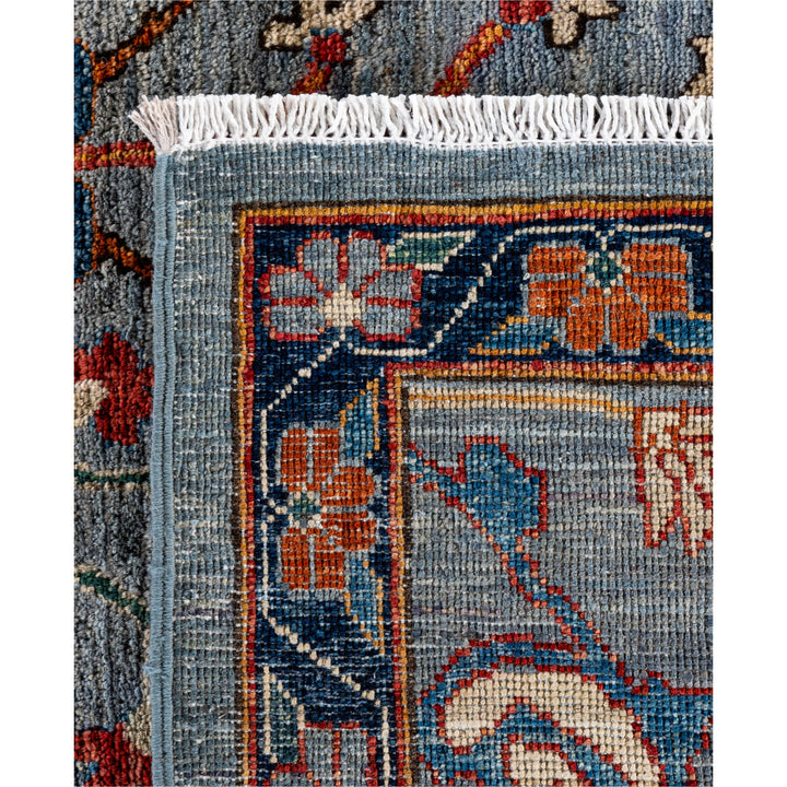 Light Blue Traditional Serapi Wool Rug - 8'11" x 11'9"