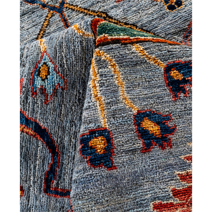 Light Blue Traditional Serapi Wool Rug - 8'11" x 11'9"