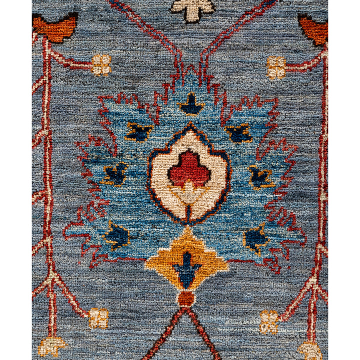 Light Blue Traditional Serapi Wool Rug - 8'11" x 11'9"