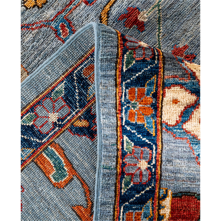 Light Blue Traditional Serapi Wool Rug - 8'11" x 11'9"
