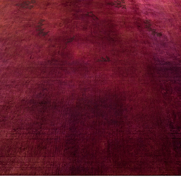 Red Overdyed Wool Rug - 12'3" x 15'