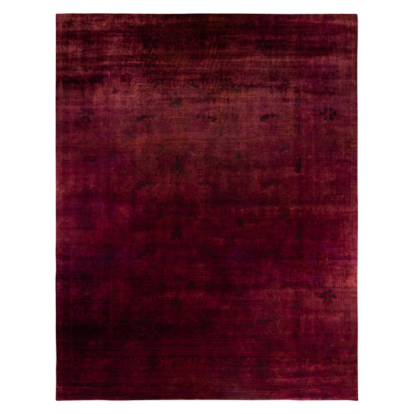 Red Overdyed Wool Rug - 12'3" x 15'