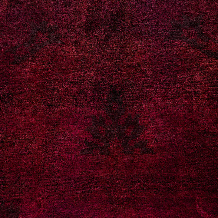 Red Overdyed Wool Rug - 12'3" x 15'