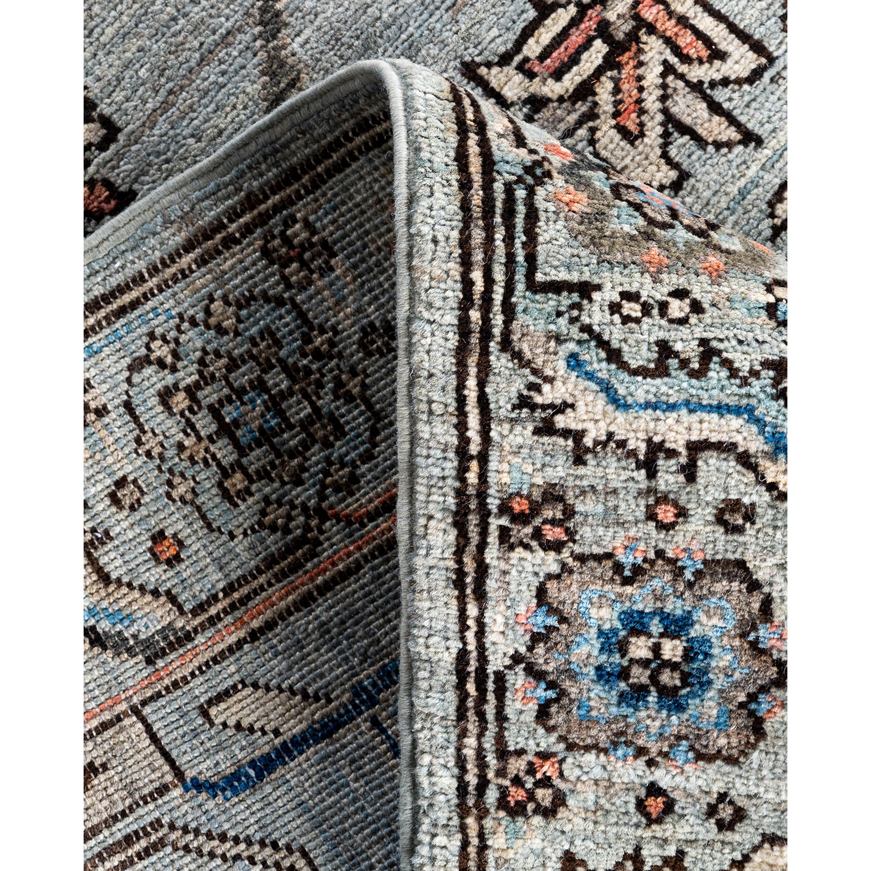 Grey Traditional Serapi Wool Runner - 2'9" x 7'7"