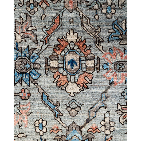 Grey Traditional Serapi Wool Runner - 2'9" x 7'7"