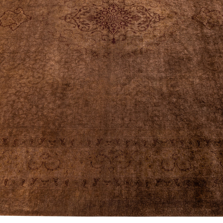 Brown Overdyed Wool Rug - 8'3" x 10'4"