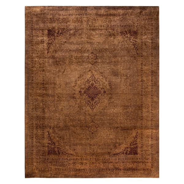 Brown Overdyed Wool Rug - 8'3" x 10'4"