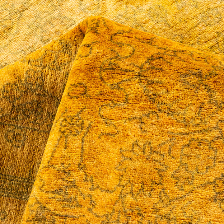 Gold Overdyed Wool Rug - 6'2" x 9'2"