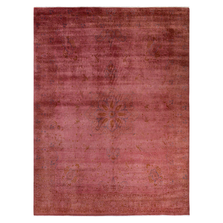 Pink Overdyed Wool Rug - 9'4" x 12'2"