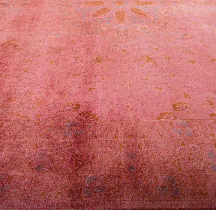 Pink Overdyed Wool Rug - 9'4" x 12'2"