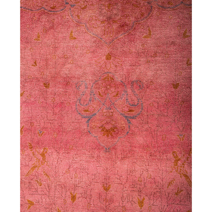 Pink Overdyed Wool Rug - 9'4" x 12'2"