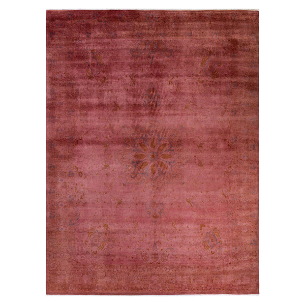 Pink Overdyed Wool Rug - 9'4" x 12'2"