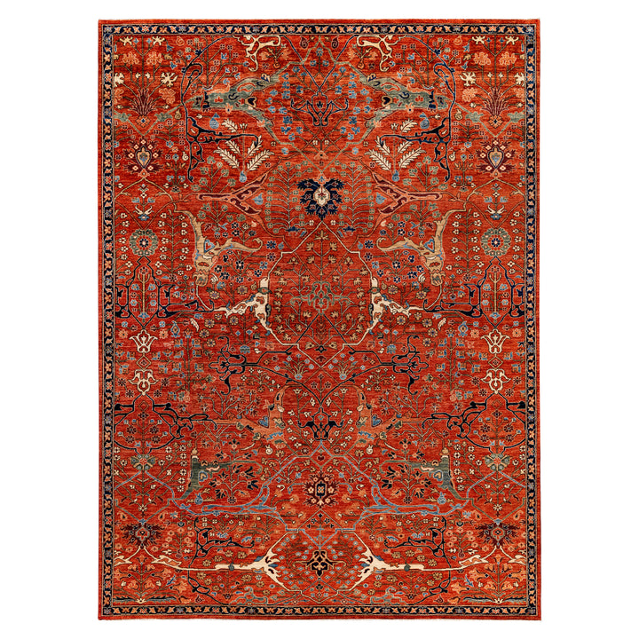 Red Traditional Serapi Wool Rug - 8'10" x 12'