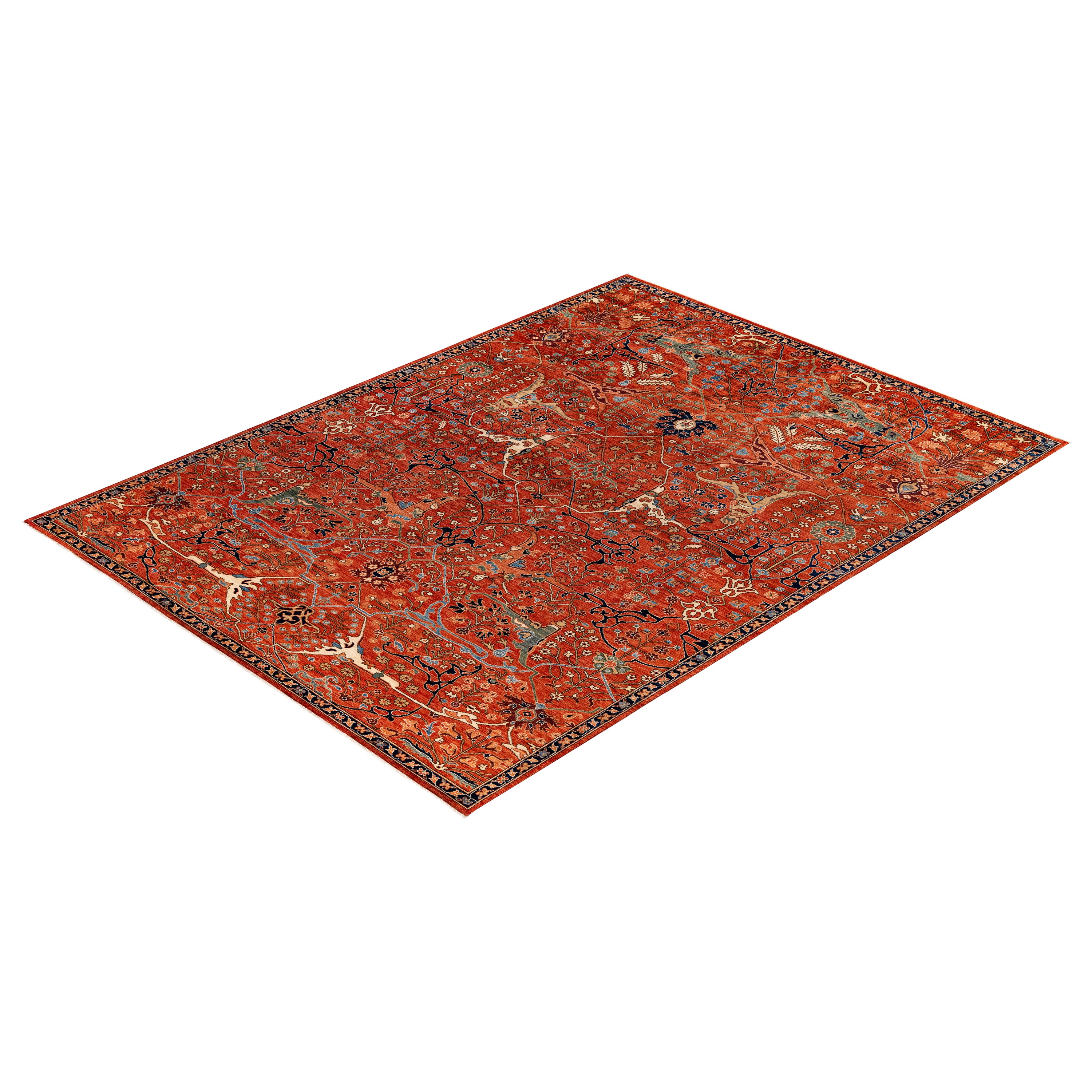 Red Traditional Serapi Wool Rug - 8'10" x 12'