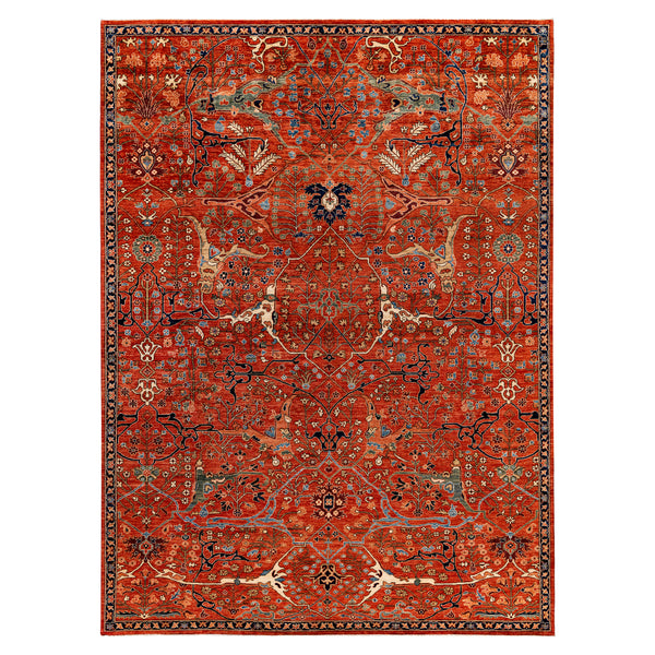 Red Traditional Serapi Wool Rug - 8'10" x 12'