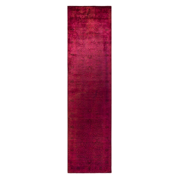 Pink Overdyed Wool Rug - 3' x 12'