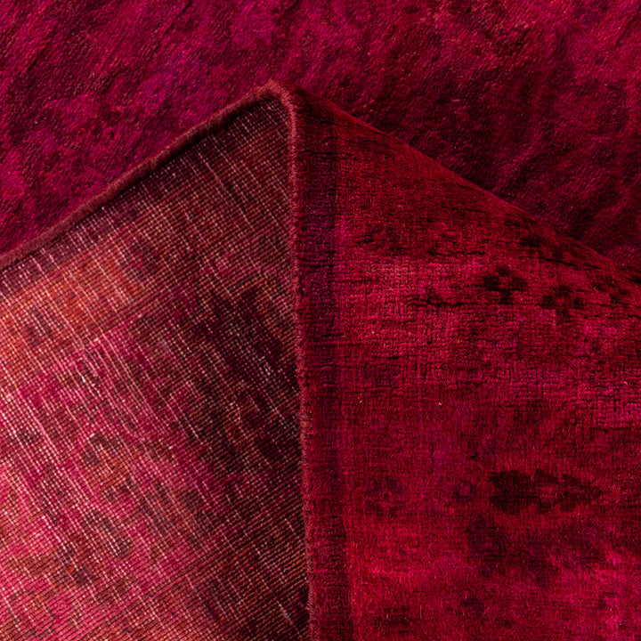 Pink Overdyed Wool Rug - 3' x 12'