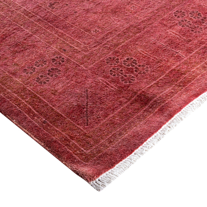 Pink Overdyed Wool Rug - 4'1" x 13'1"