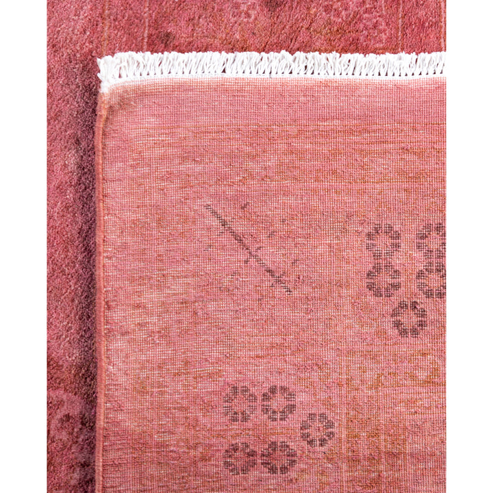 Pink Overdyed Wool Rug - 4'1" x 13'1"
