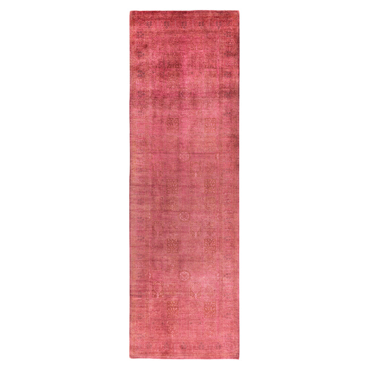 Pink Overdyed Wool Rug - 4'1" x 13'1"