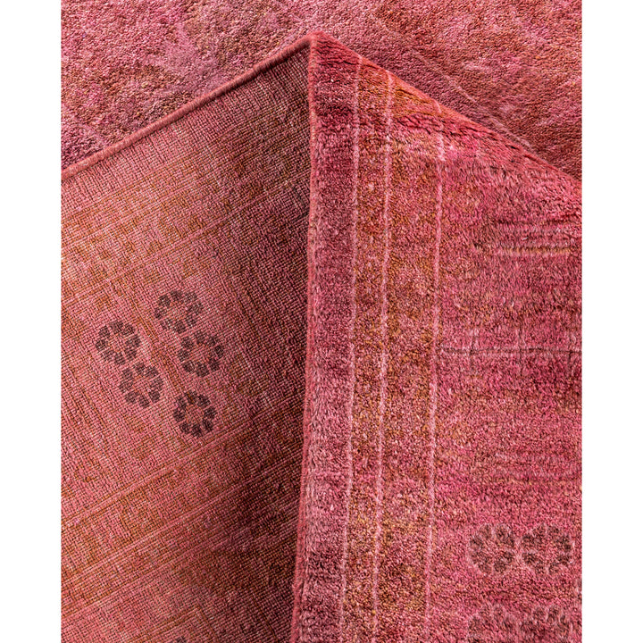 Pink Overdyed Wool Rug - 4'1" x 13'1"