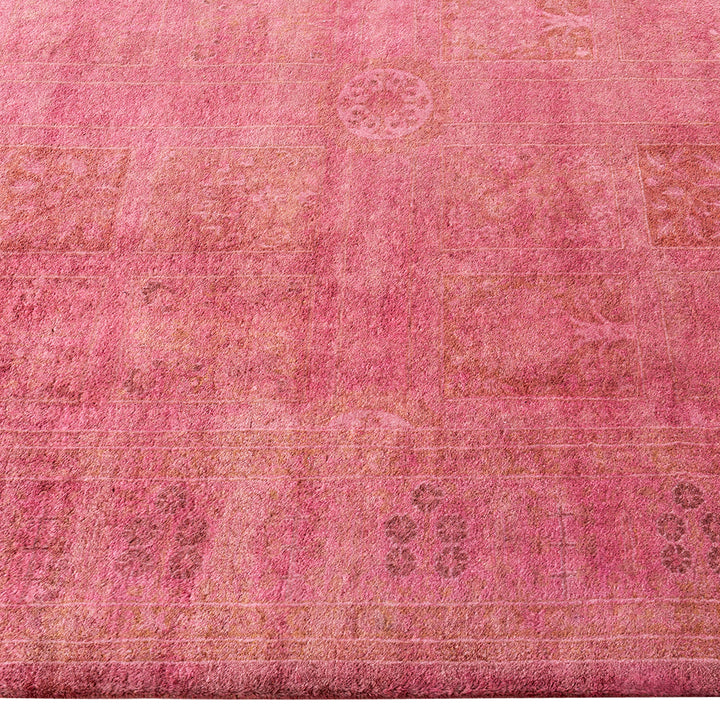 Pink Overdyed Wool Rug - 4'1" x 13'1"