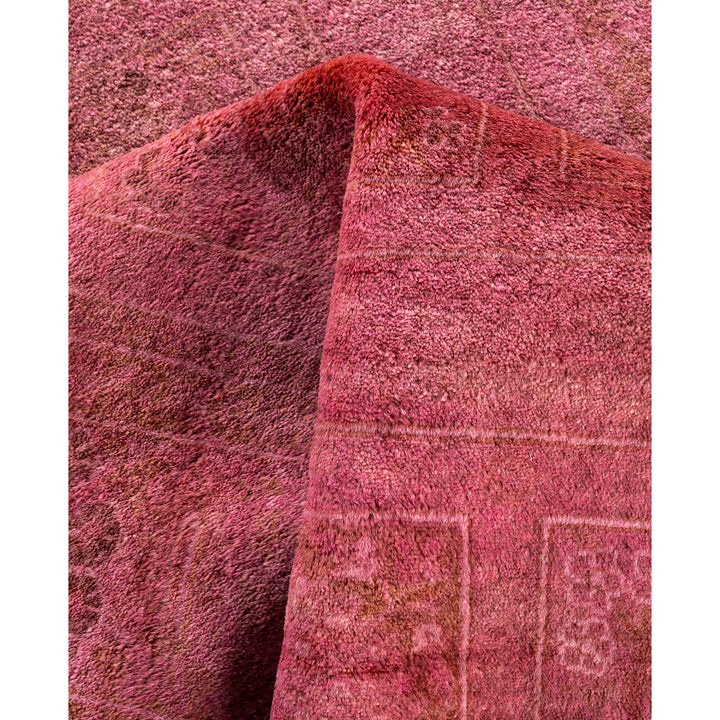 Pink Overdyed Wool Rug - 4'1" x 13'1"