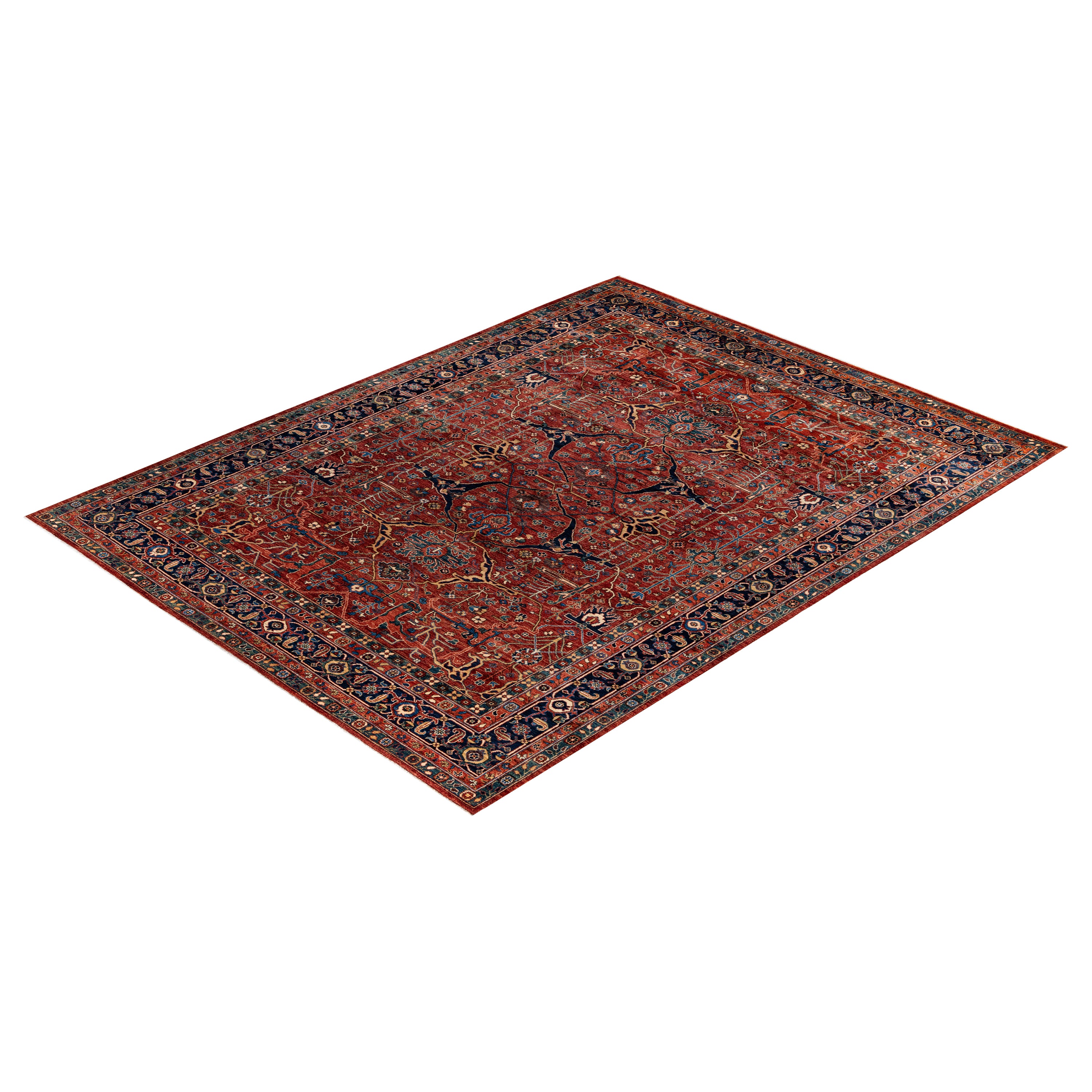 Red Traditional Serapi Wool Rug - 8'10" x 11'8"