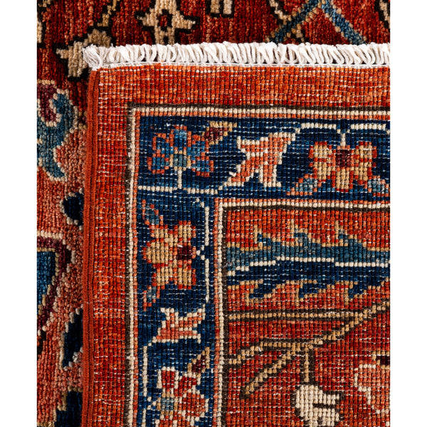 Orange Traditional Serapi Wool Rug - 9' x 12'