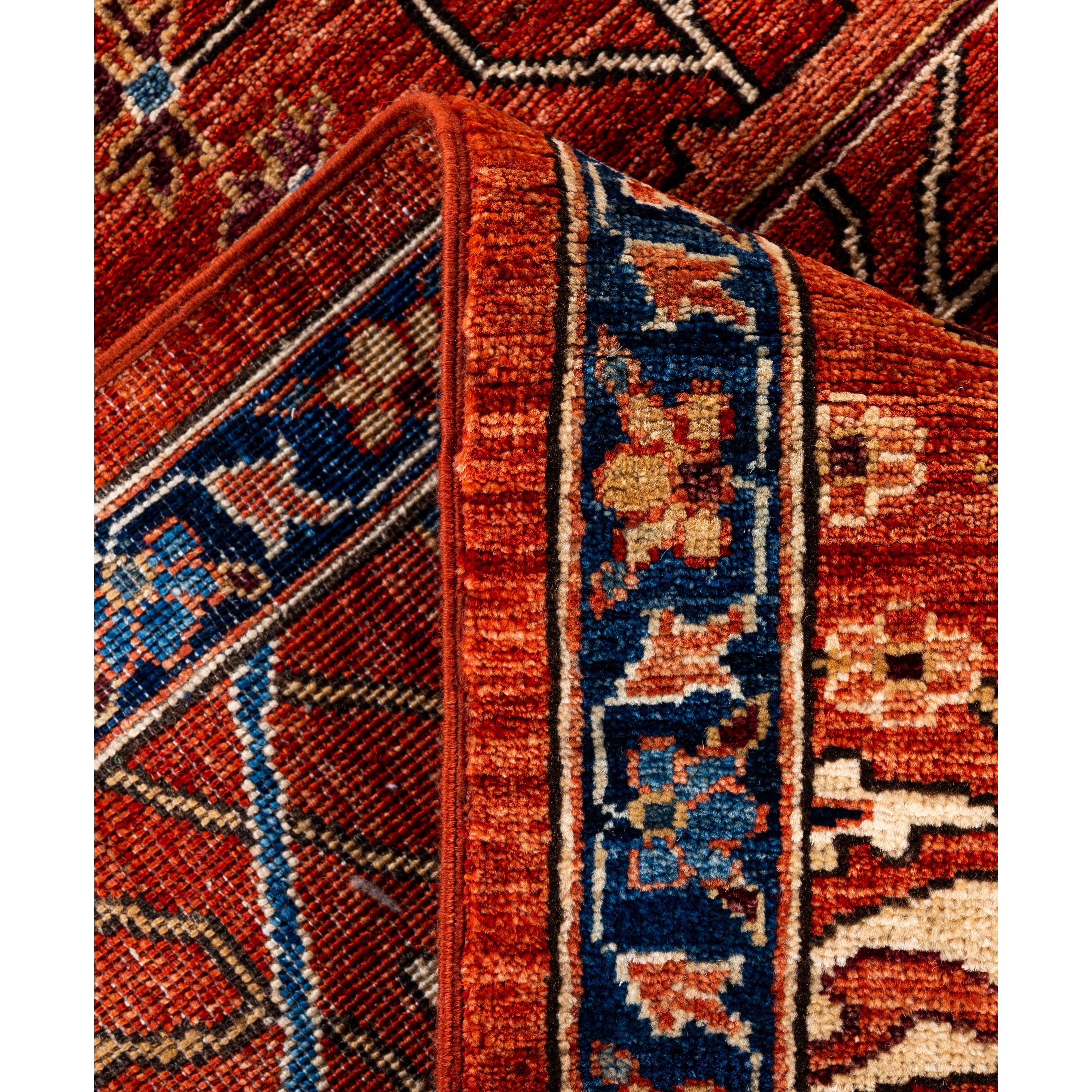 Orange Traditional Serapi Wool Rug - 9' x 12'