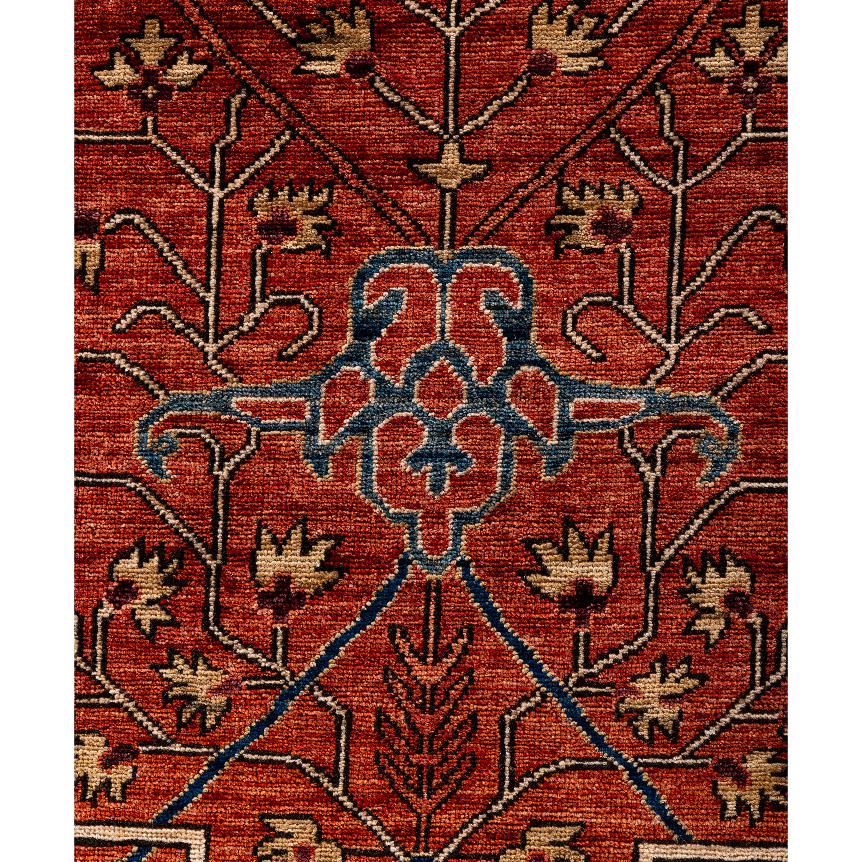 Orange Traditional Serapi Wool Rug - 9' x 12'