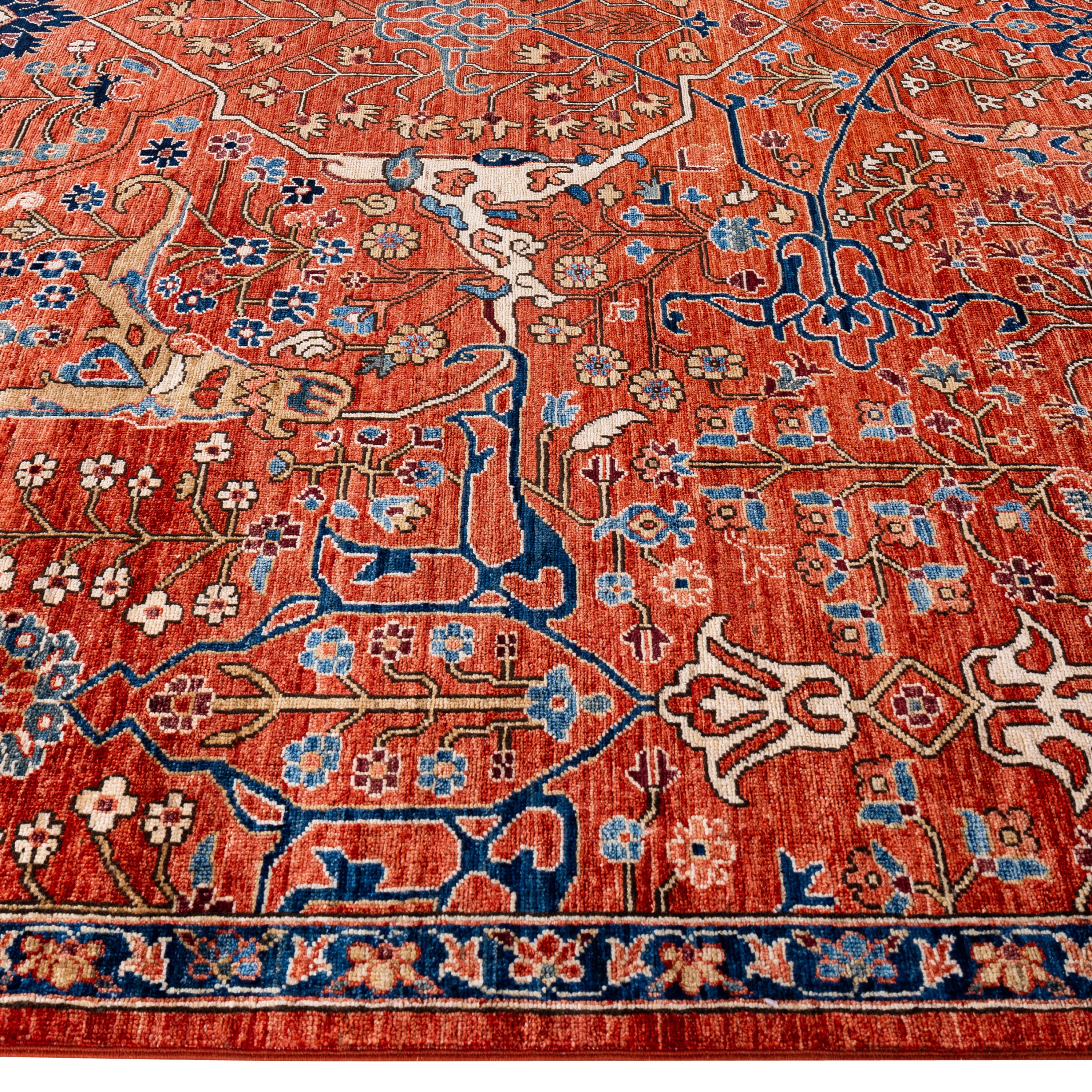 Orange Traditional Serapi Wool Rug - 9' x 12'