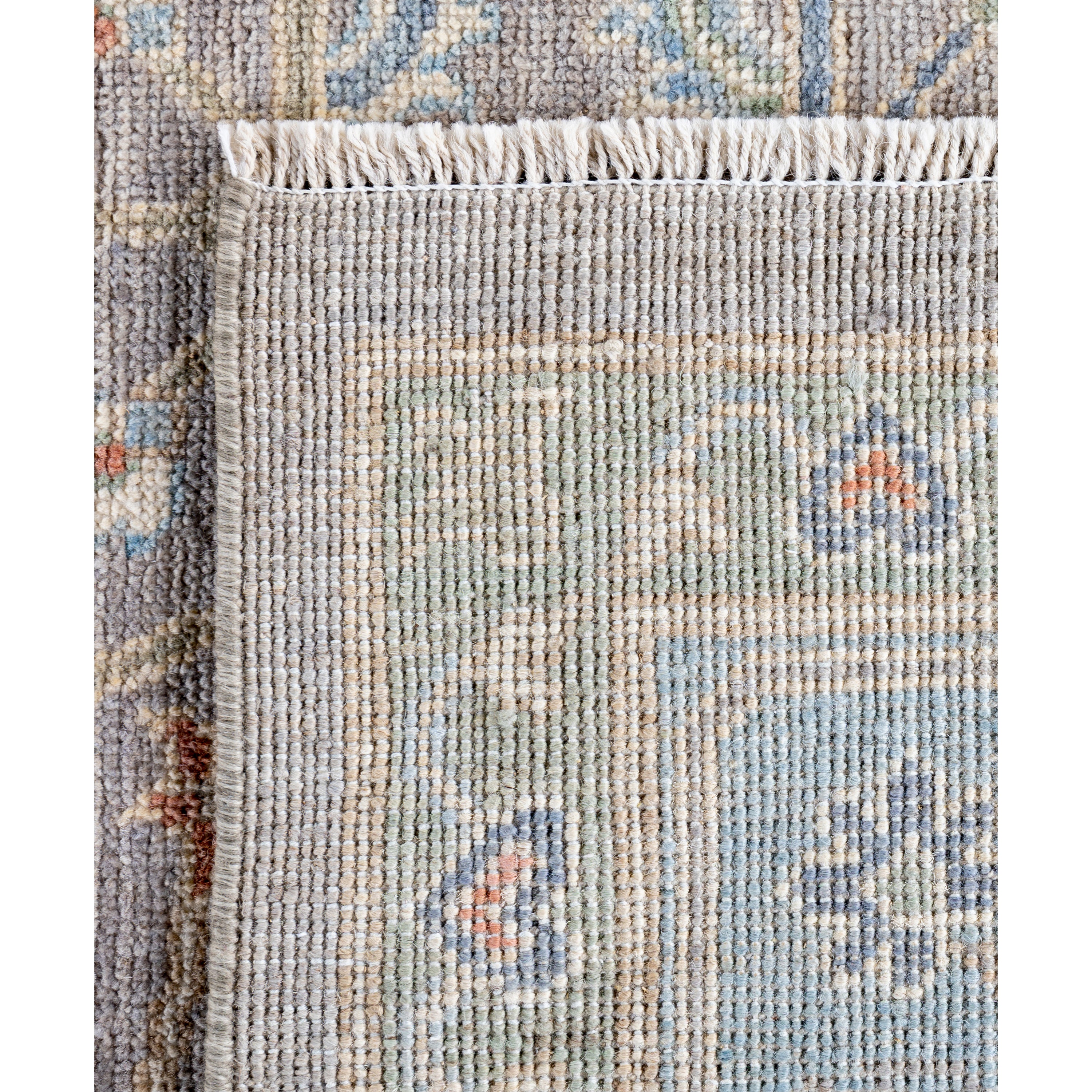 Grey  Traditional Oushak Wool Rug - 7'11" x 9'11"