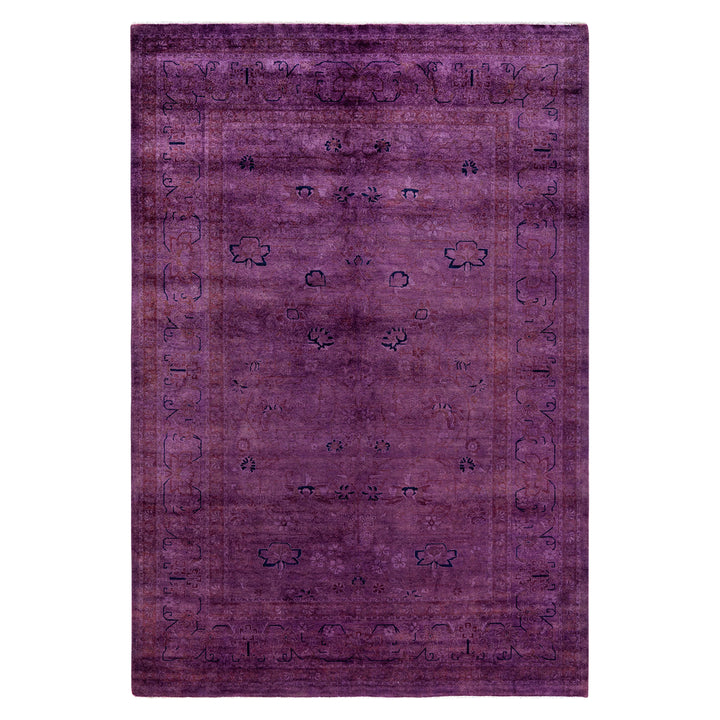 Purple Overdyed Wool Rug - 6'1" x 8'10"