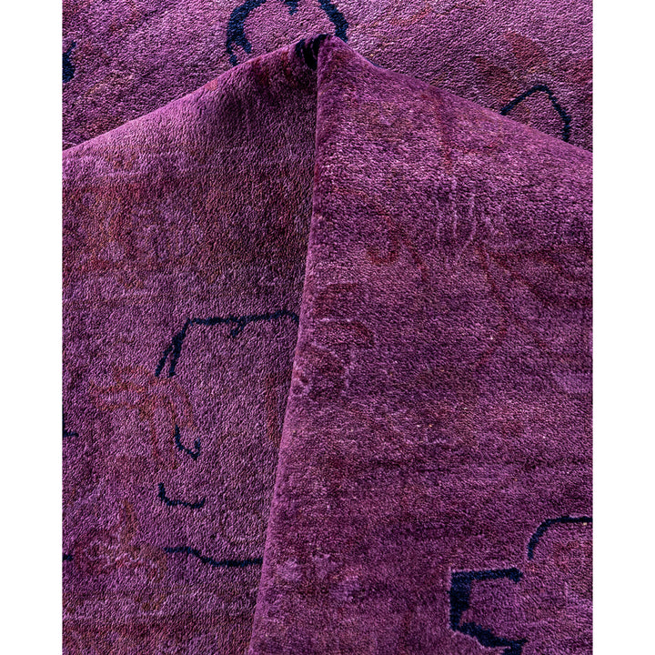 Purple Overdyed Wool Rug - 6'1" x 8'10"