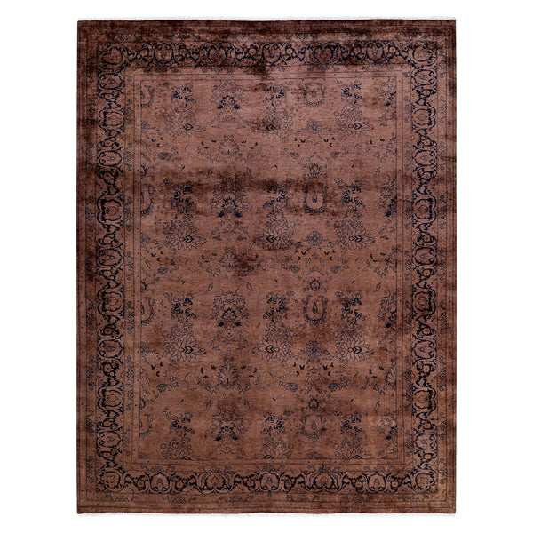 Brown Overdyed Wool Rug - 6'4" x 8'2"