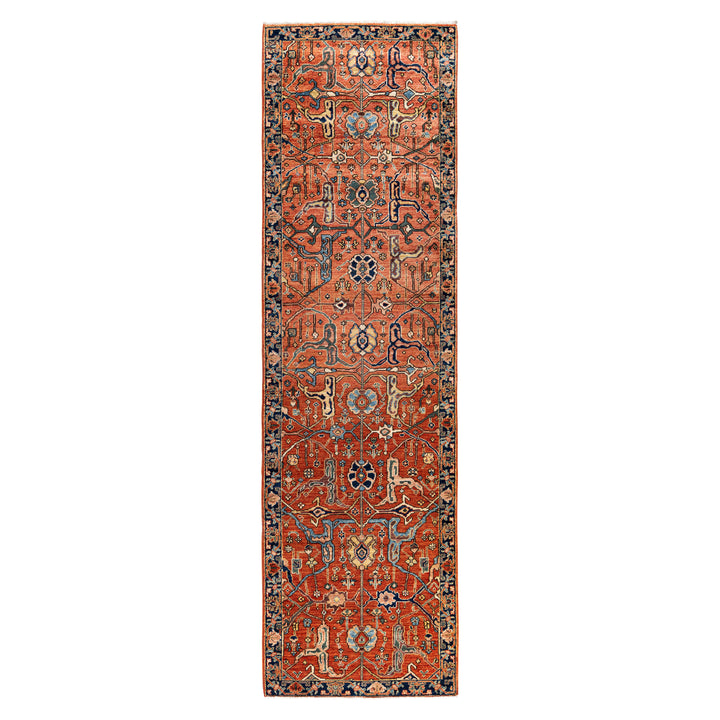 Red Traditional Serapi Wool Rug - 2'9" x 9'8"