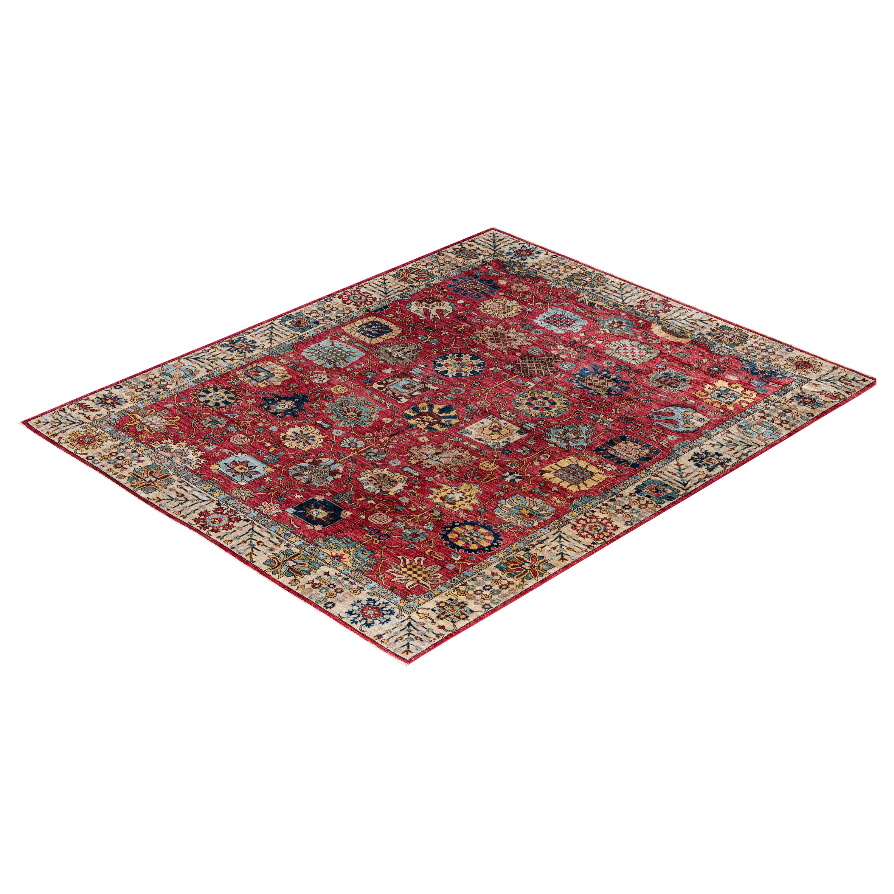 Red Traditional Serapi Wool Rug - 8' x 9'8"