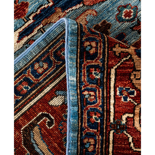 Light Blue Traditional Serapi Wool Rug - 8'3" x 9'10"