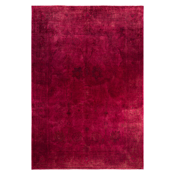 Red Overdyed Wool Rug - 10' x 14'1"