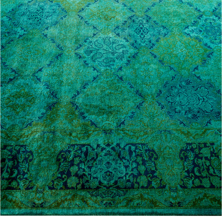 Green Overdyed Wool Rug - 6'1" x 8'3"