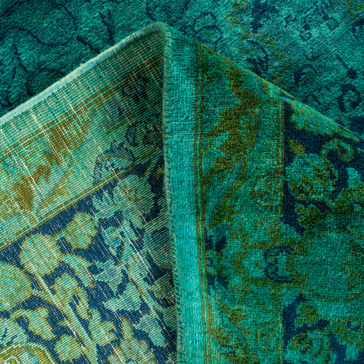 Green Overdyed Wool Rug - 6'1" x 8'3"