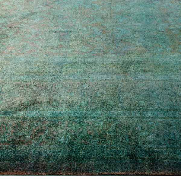 Green Overdyed Wool Rug - 10'3" x 14'8"