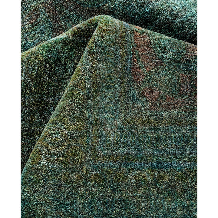 Green Overdyed Wool Rug - 10'3" x 14'8"