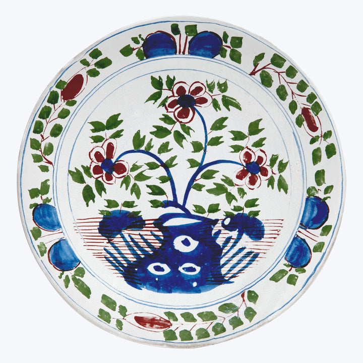 English Delft Bouquet Dinner Plate