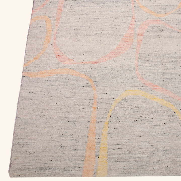 Blue Swedish Inspired Flatweave Art Silk Rug - 6' x 9'
