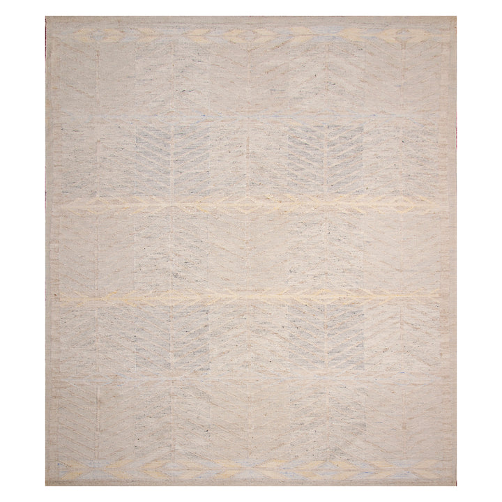 Grey Swedish Inspired Flatweave Art Silk Rug - 8' x 10'